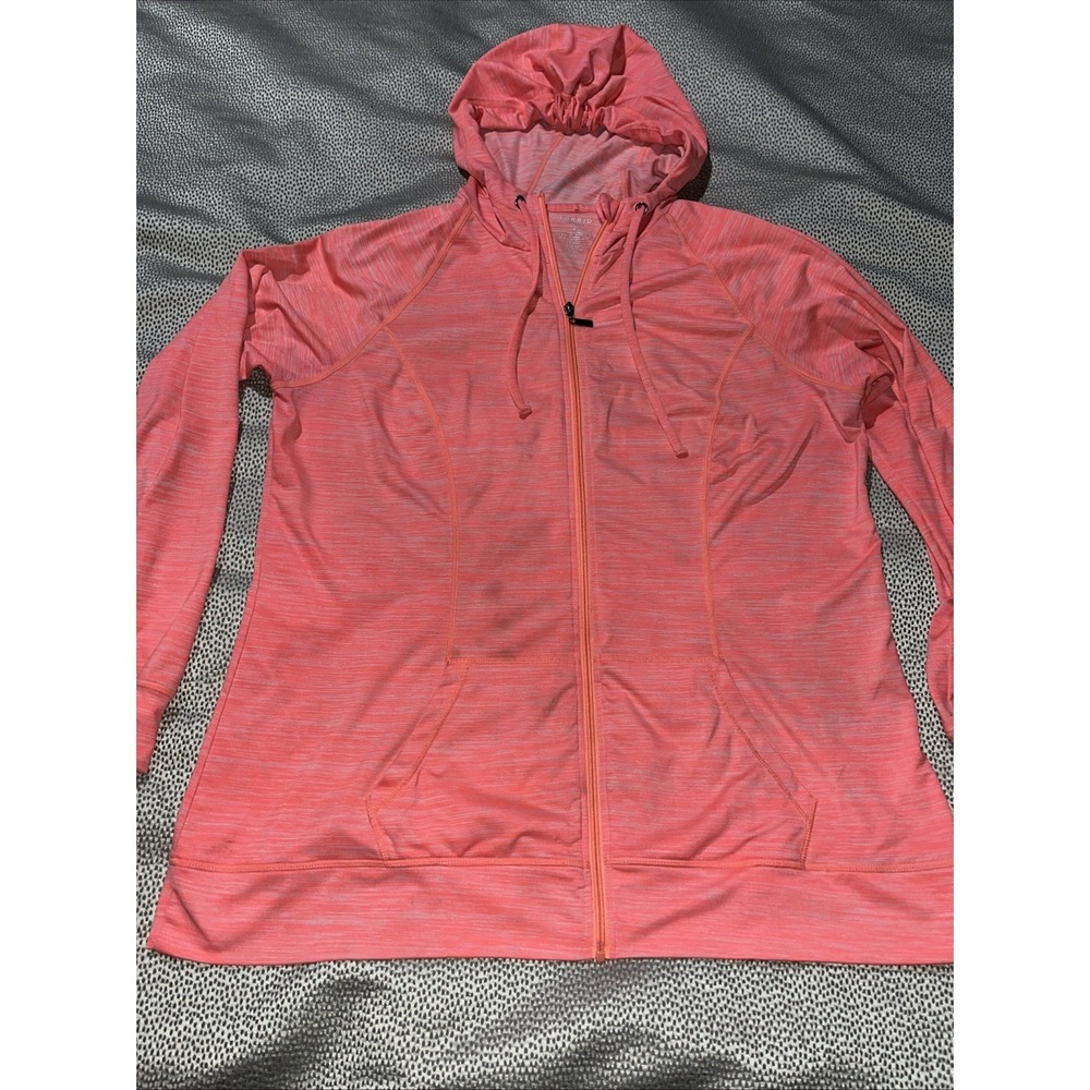 Torrid Women Hoodie 2 Coral Super Soft Performance Activewear Zipper‎ Jersey